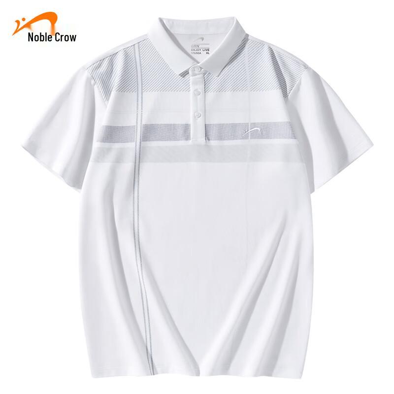 Guirenniao Men s Short Sleeve Cotton Silk Blend Polo Shirt XL