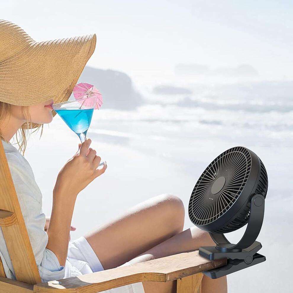 Handheld Fan Rechargeable,Rechargeable Clip Fan 8 Inch Mini Quiet Desk Fan Handheld
