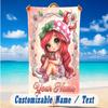 Fantasy Magic Theme Beach Towel Personalized Custom Name & Text Soft Quick Dry Beach Towel for Swimming Travel
