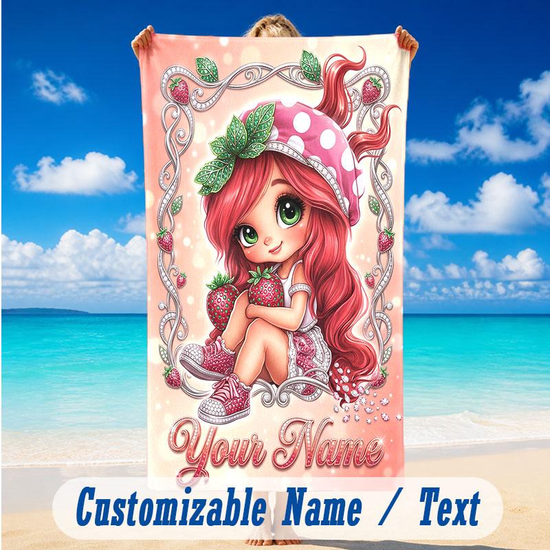 Fantasy Magic Theme Beach Towel Personalized Custom Name & Text Soft Quick Dry Beach Towel for Swimming Travel