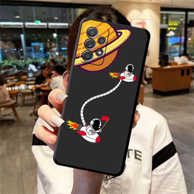 Cartoon Space Astronaut Phone Case for Samsung Galaxy A72 A52 5G A21s A12 A13 A11 A22 A32 A51 4G A71 A31 A23 Soft Silicone