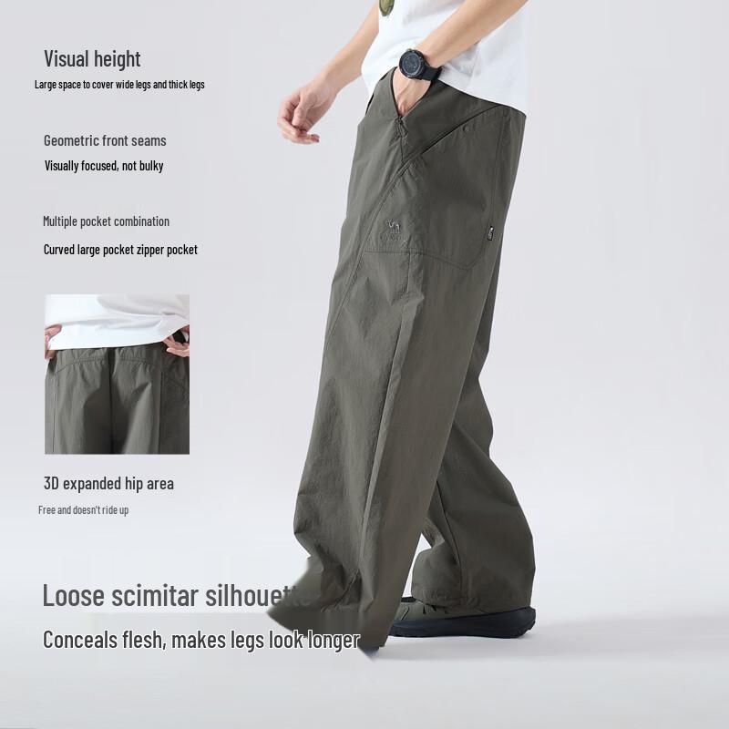 Camel Unisex Sun Protection Cooling Loose Wide-Leg Casual Pants