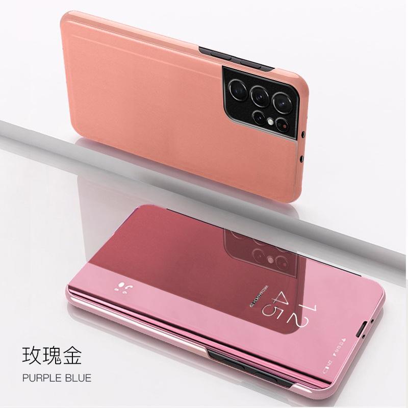 Étui à rabat miroir en cuir pour Samsung Galaxy S25 S25Ultra S25 Edge S24 S23 S22 S21 S20 Note20 10 9 8 Support Housse de téléphone Funda