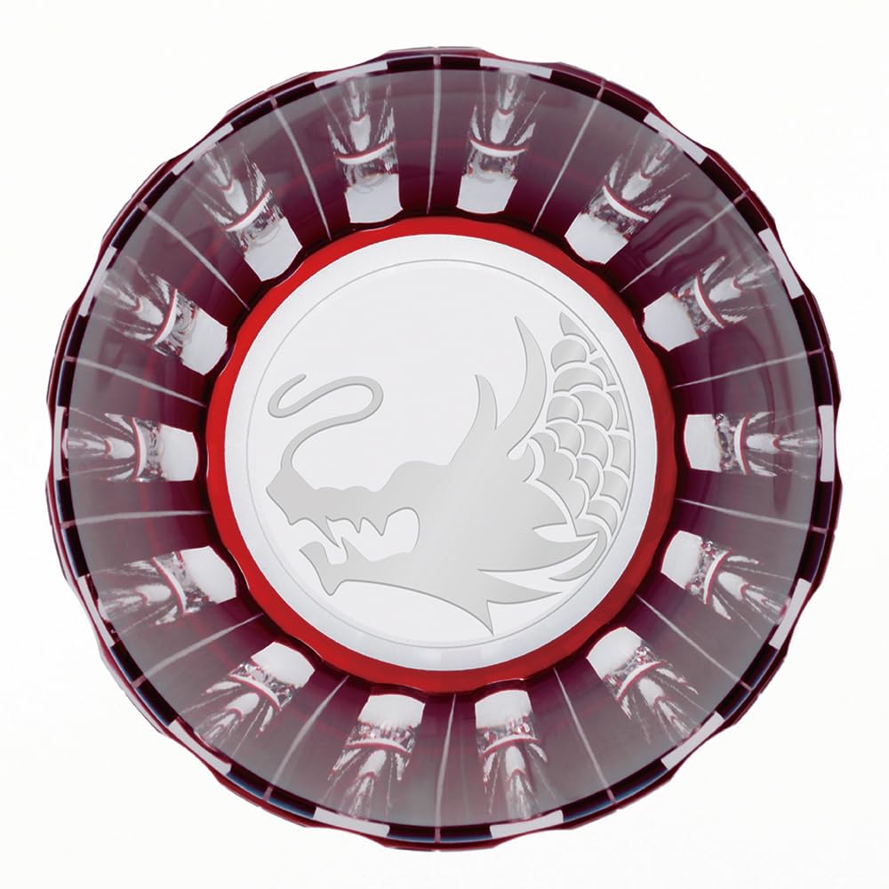 NARUMI Glass Glass Works Zodiac Red 120cc Cool Cold Sake Cup with Gift Box (Dragon) GW6000-239