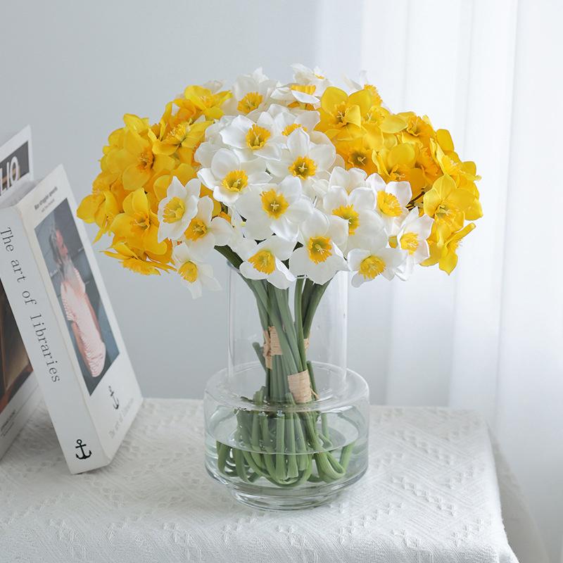 Pastoral Style Daffodil Bouquet Artificial Flowers Living Room Decoration Table Flowers Interior Decoration