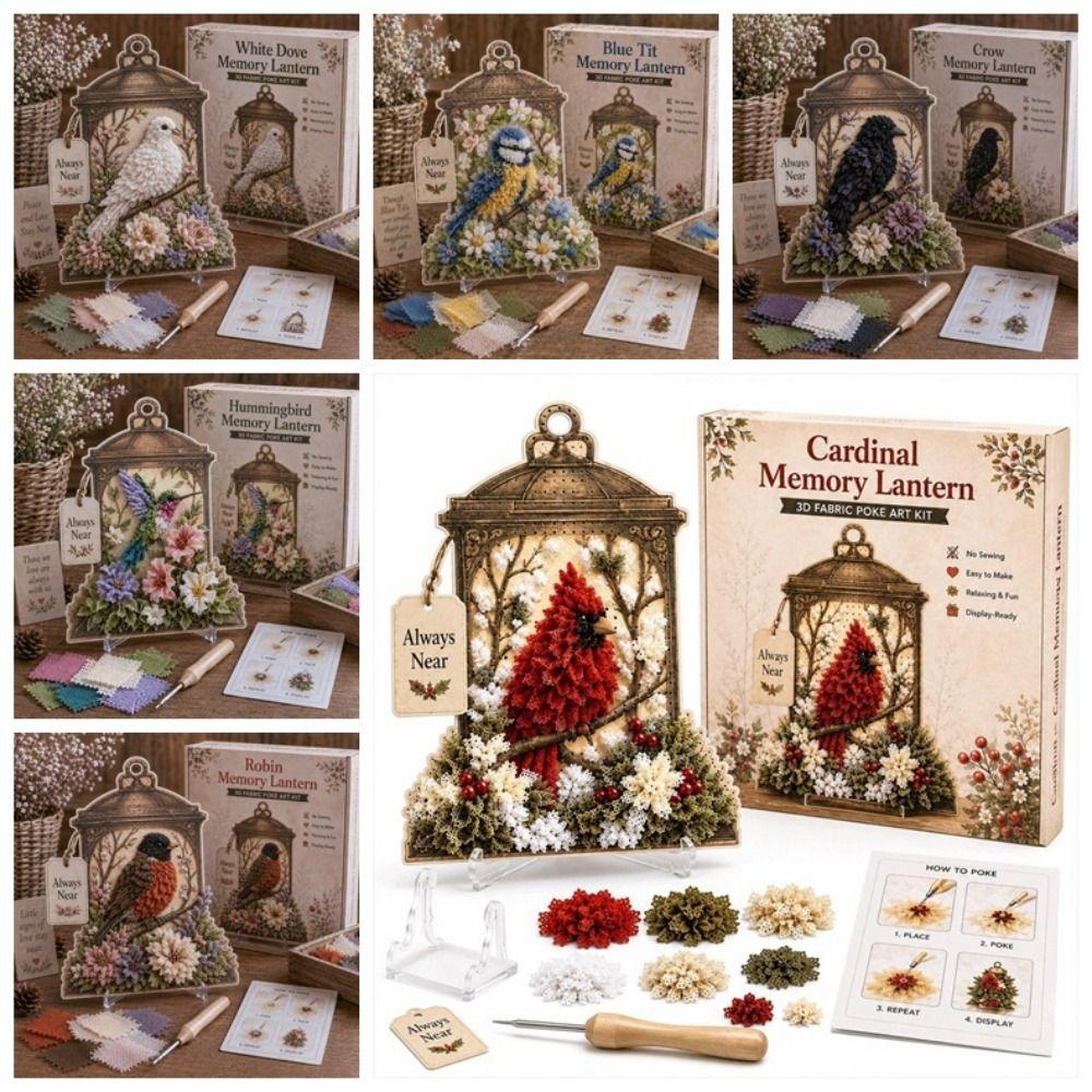 Easy Make Needle Craft Kit No Sewing 3D Textured Plaque Bird Ornament DIY Handcrafted Gifting