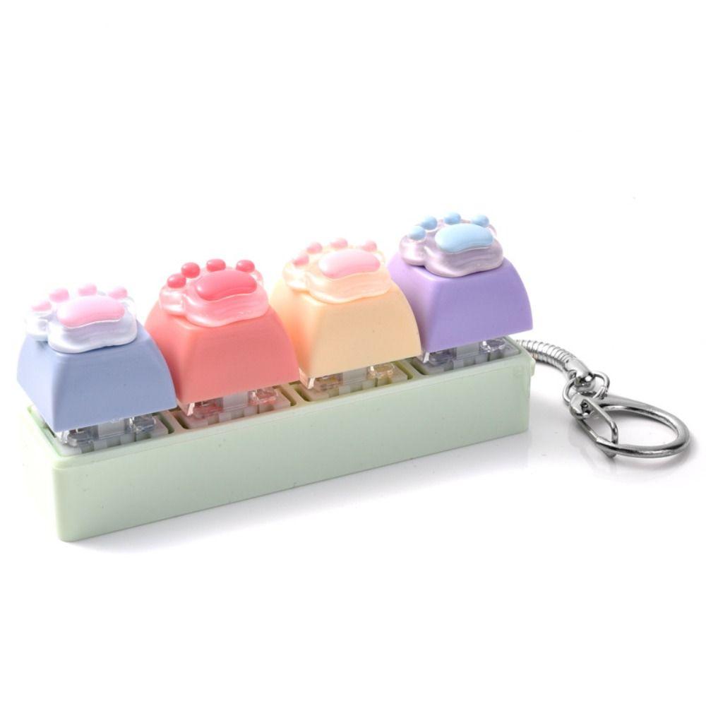 Colorful Design Cat Paw Squishy Keychain Smooth Texture KeyCap Keychain Fun Play