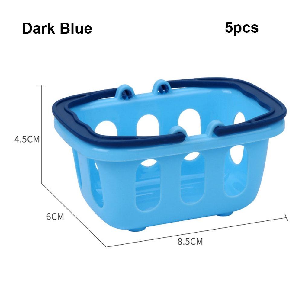 5pcs Multicolors Basket Toys Mini Shopping Hand Basket Model Doll House