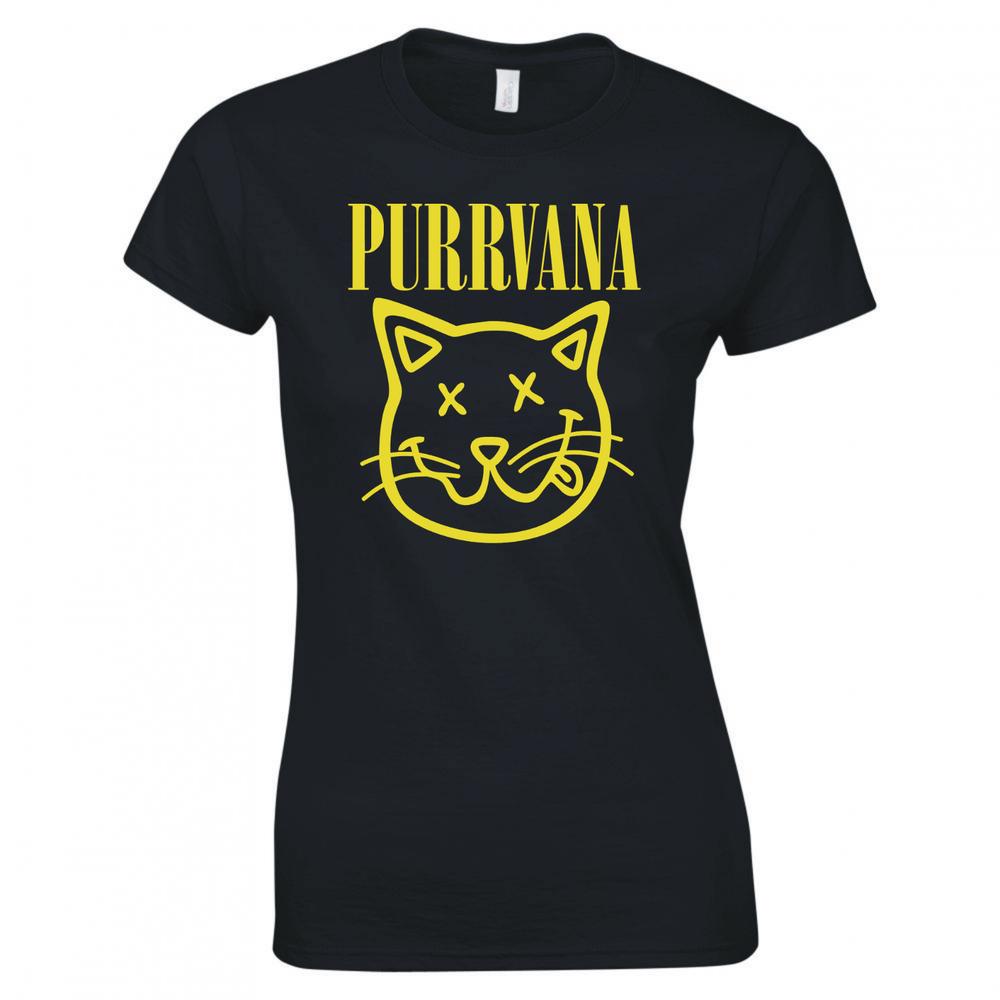 Funny Purrvana Ladies Skinny Fit Tshirt