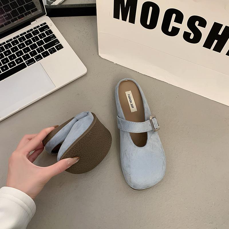 French Bag Head Half Slippers Women Wear 2025 New Spring and Summer Fairy Style with Skirt Soft Bottom Out Cool Slippers