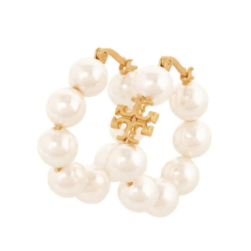 

Tory Burch Kira Pearl Hoop Earrings 140674-960 140674-960