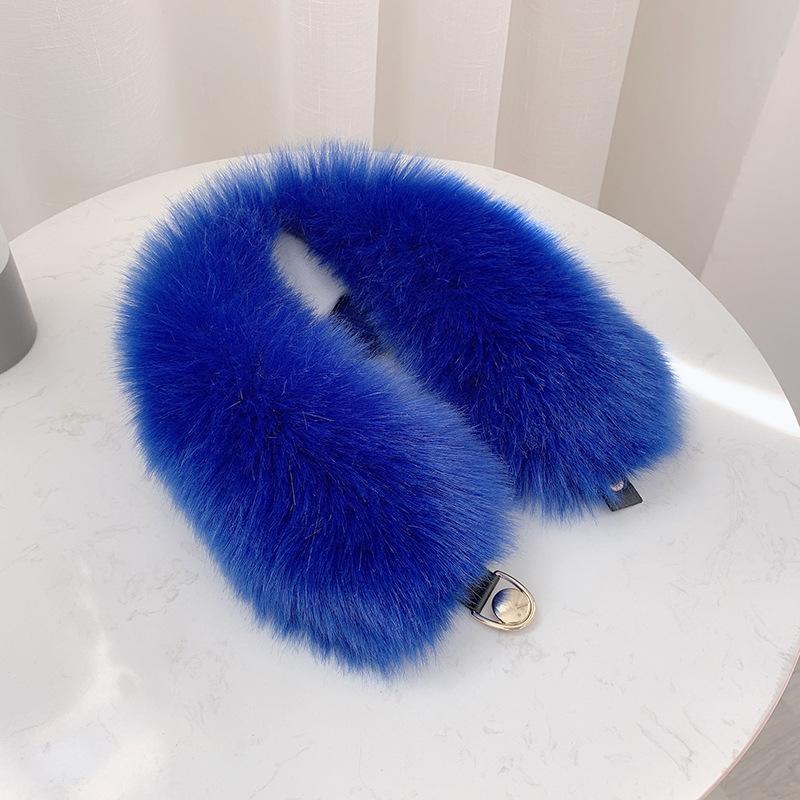 Winter Plush Thickened Warm Imitation Fox Hair Snap Button Scarf Versatile Women's Imitation Fur Scarf