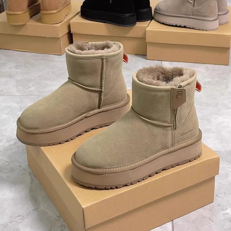 

Зимние женские сноубутсы на толстой подошве, цельномеховые, 2025 новинка, короткое голенище, на толстой подошве, нескользящие, теплые, хлопковые ботинки для Северо-Востока 40