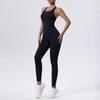 Yoga Bodysuit Women's Bra Nude Feel Sports Workout Clothes Training Dance One-Piece Hip Lifting Running Trousers Tight