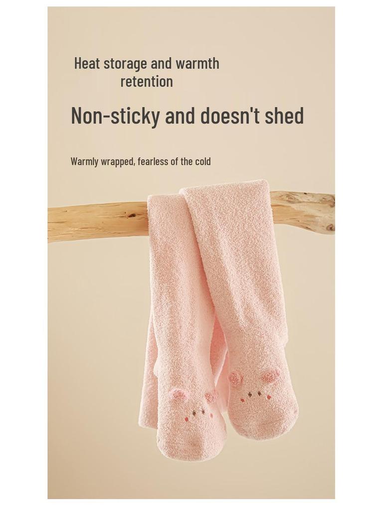 Newborn White Footed Tights: Autumn/Winter Velvet Thickened Big Butt Style for Baby Girls