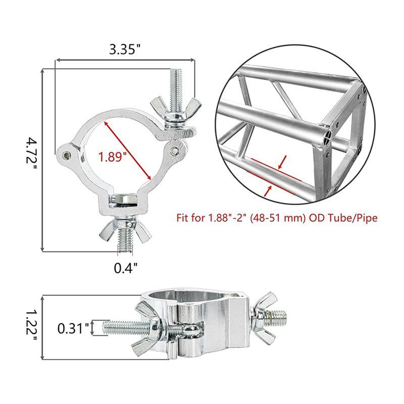 ABUL-Aluminum Alloy 2" For Stage Lighting Truss Lighting Clamps- 10 Pcs DJ Light Clamp For Par Lights Spotlight Moving Head Ligh