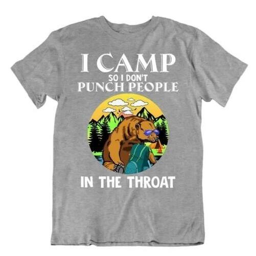Camping Outdoor Trip T-Shirt Cool Gift Cute Funny Outdoor Fresh Bear Punch M