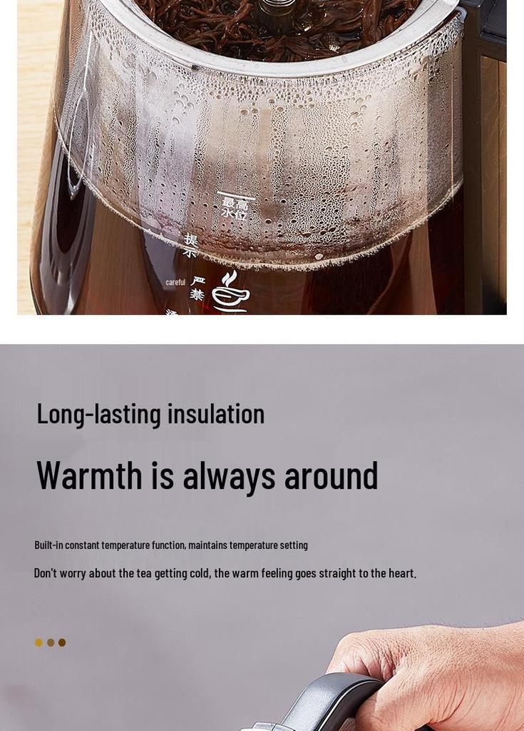 Electric Glass Tea Kettle with Steaming Function - Large Capacity for Black Tea