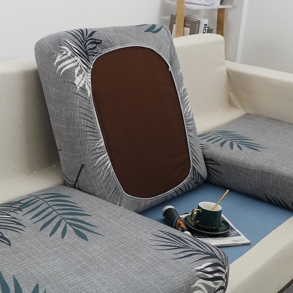 Leaves Stretchy Sofa Furniture Seat Cushion Cover Printed Sofa Cover Half Package Couch Stretch Slipcover Funiture Protector 1 /2 /3 /4 Seater