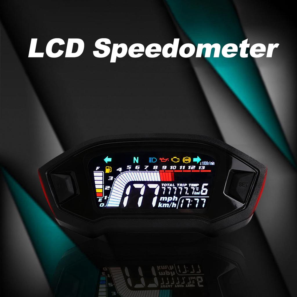 Univerzálny tachometer pre motocykle s LCD digitálnym ukazovateľom hladiny paliva pre 1, 2 a 4 valce