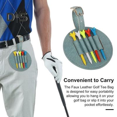 Golf-Tee-Tasche, Kunstleder, Golf-Tee-Tasche mit 5 Tees, Golf-Zubehör-Tragetasche, Tee-Organizer-Halter für Herren