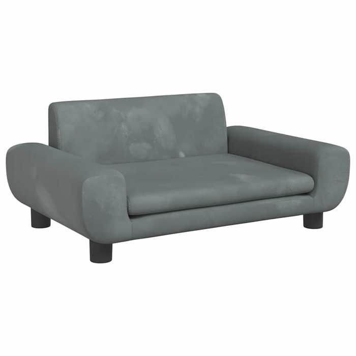 VidaXL Dog Bed, Pet Sofa with Wooden Frame, Basket for Puppies Indoor House, Dark Grey 171990
