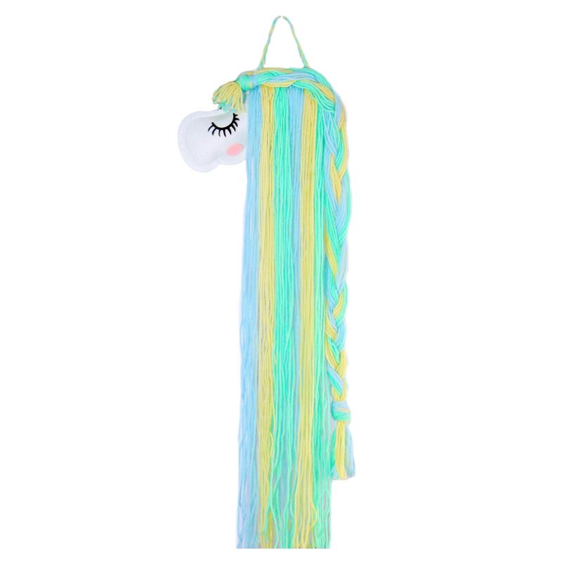 Ins Weave Rainbow Horse Hair Clips Holder Princess Girl Hairpin Hairband Storage Pendant Jewelry Wall Decor