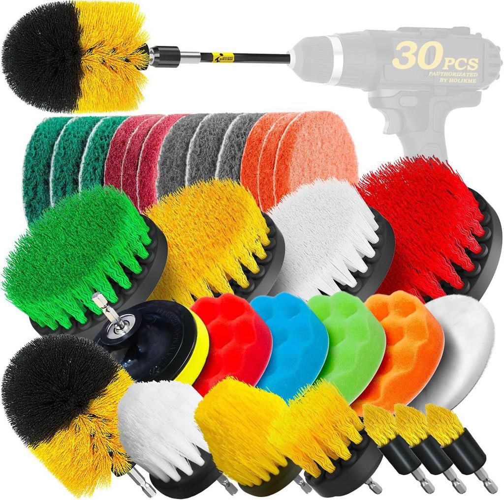 23-Piece Electric Drill Brush Set for Car Cleaning and Polishing