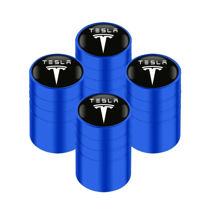 

Car Sticker Tesla 4pcs Aluminum Alloy Car Wheel Tire Valve Caps Tyre Rim Stem Covers For Tesla model 3 model X Y style Roadster