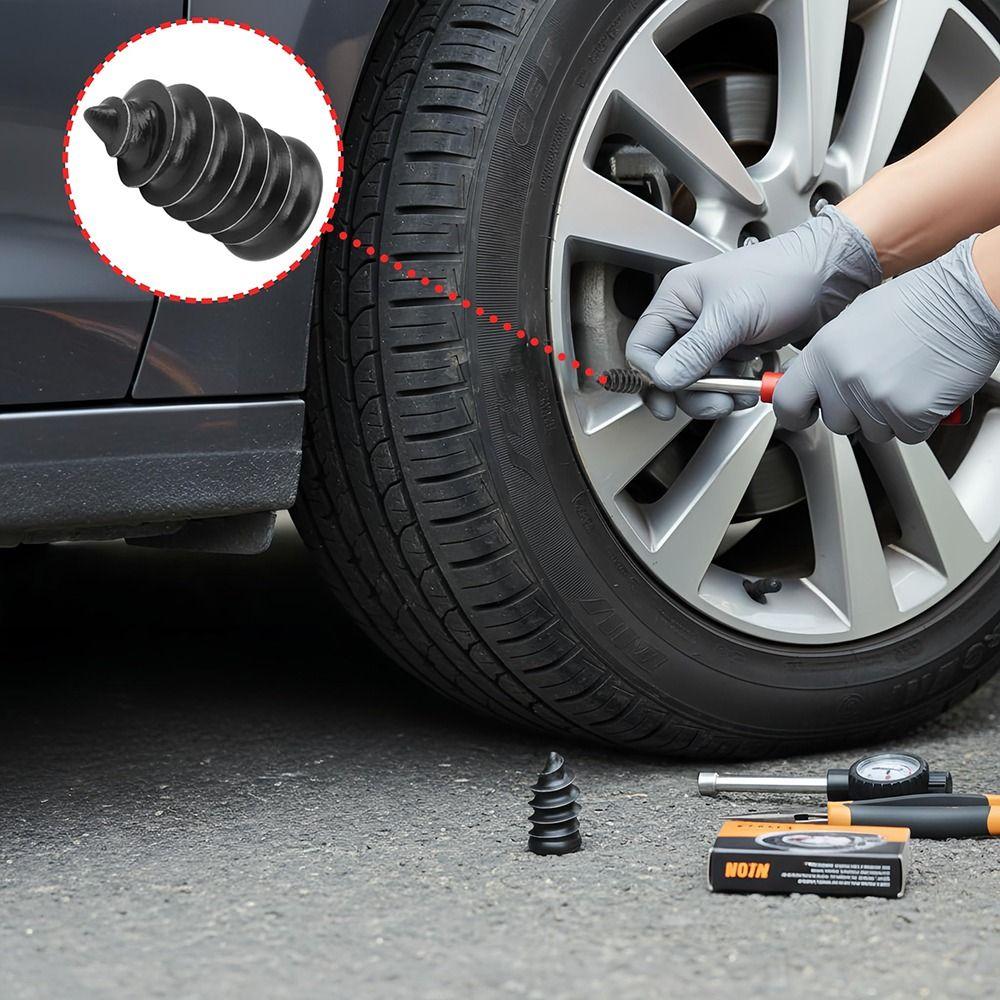 50Pcs Self-Service Tool Spiral Rubber Screws S/M/L/XL Tire Screw Plugs Car Tire Repair