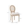 Dining Chairs - MUVOE - Set of 2 - Linen Fabric &; Rattan - Solid Wood Legs - Vintage Style