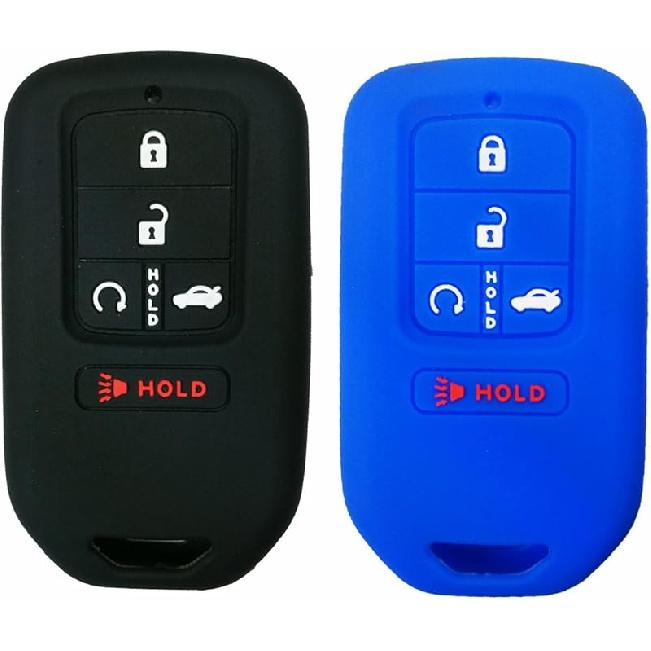 2Pcs Coolbestda Silicone Full Protective Key Fob Remote Cover Case Skin Jacket for 2017 2018    Honda Civic Accord Pilot CR-V 5 Buttons Smart Key