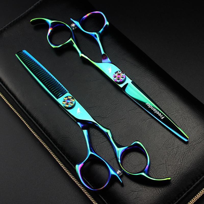6.0 GM13 Green Hairdressing Barber, Straight, Bangs, Thinning Scissors Green Thinning Scissors