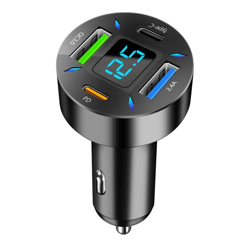 Nowa 4-portowa ładowarka samochodowa USB PD+QC3.0 - Wieloportowa szybka ładowarka do pojazdu
