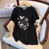 Plus Size Mid-Length Round Neck Loose T-Shirt for Women (200/300/350 jin)