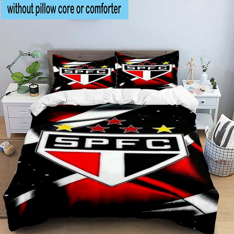 3pcs Spfc Team Crest Design Printed Bedding Set Duvet Cover Closure Includes 1 Duvet Cover & 2 Pillowcases Bedding Sets Home Decor Gifts