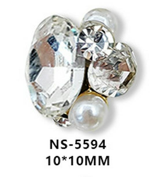 2025 Iridescent Moonlight Crystal Heart & Square Nail Rhinestone Gems