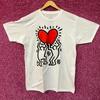 Keith Harring Two People Holding Heart Pop Art T-Shirt