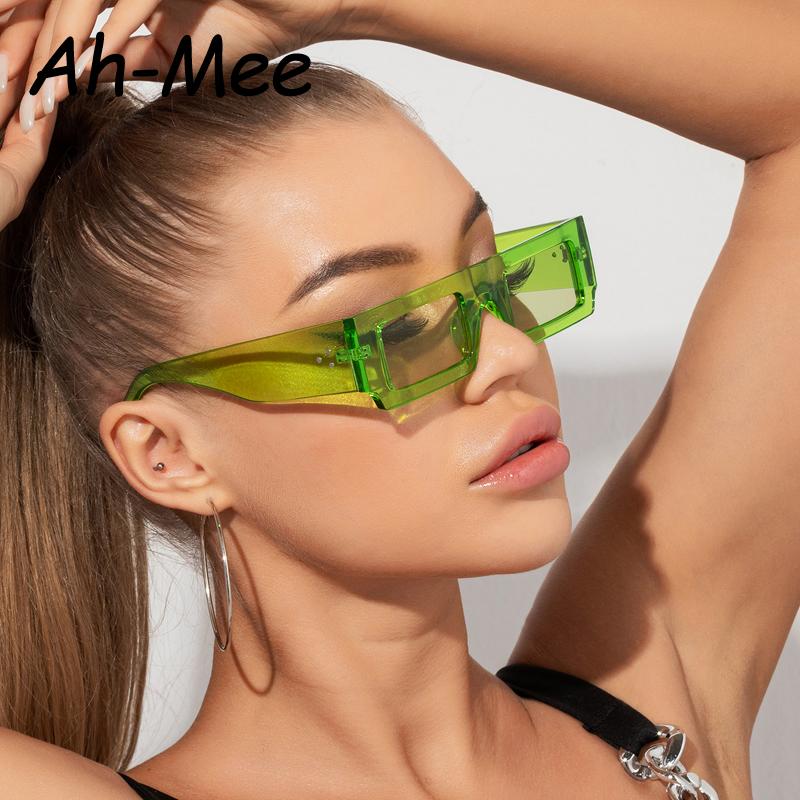 Cycling Thick Rectangle Sunglasses Men Women Candy Colorful Sun Glasses Brand Travel Shades Vintage Rivets Eyeglasses UV400