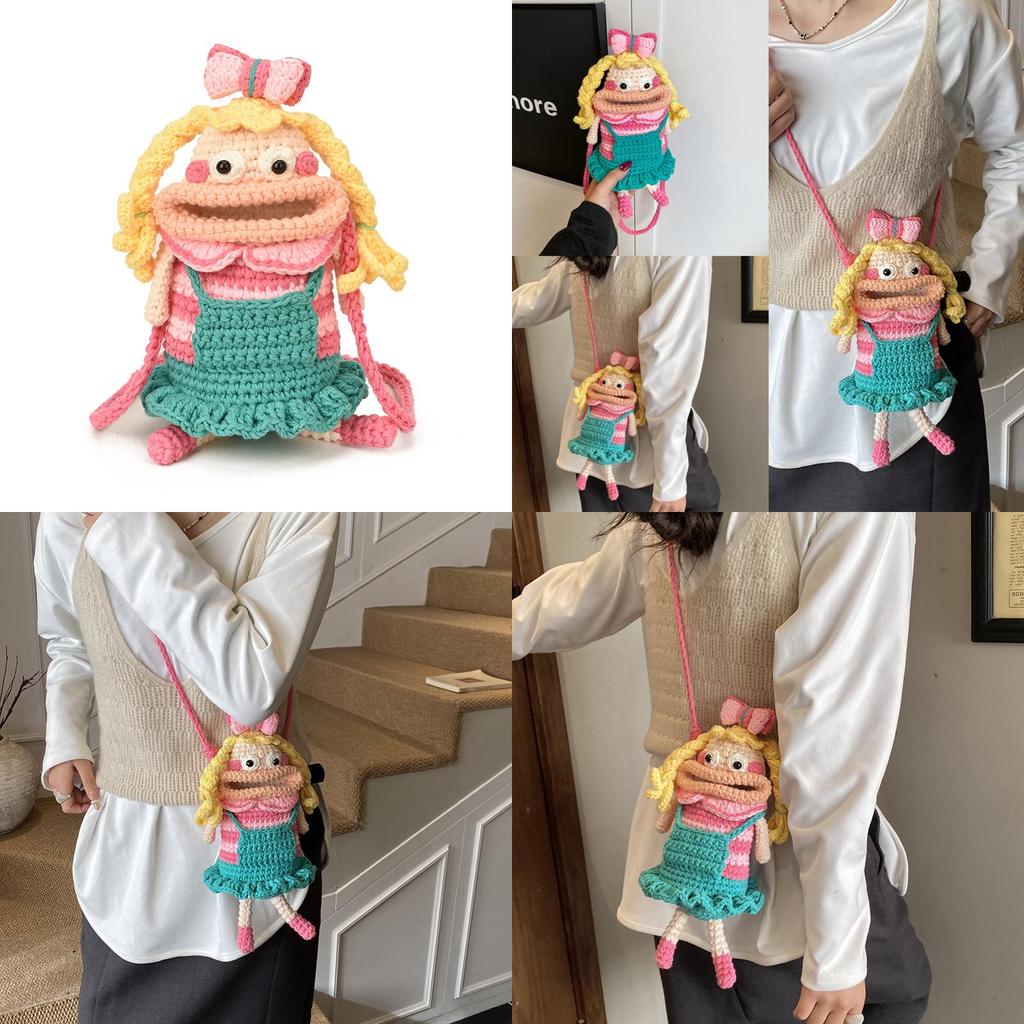 Cute Woolen Handwoven Phone Purse With Card Holder For Urban Commuting