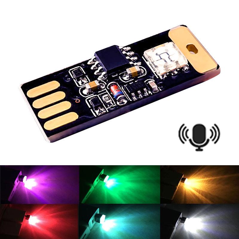 

1 x Мини USB светодиодная лампа для салона автомобиля Декоративная атмосфера Освещение Звуковое управление Освещение Декоративная ночная лампа 7 цветов Диско вспышка