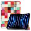 Funda para iPad Pro 11'' 2018 2020 2021 2022 con [Soporte Plegable en Tres Secciones + Activación/Reposo Automático], Colorida Funda de Piel PU Premium a Prueba de Golpes