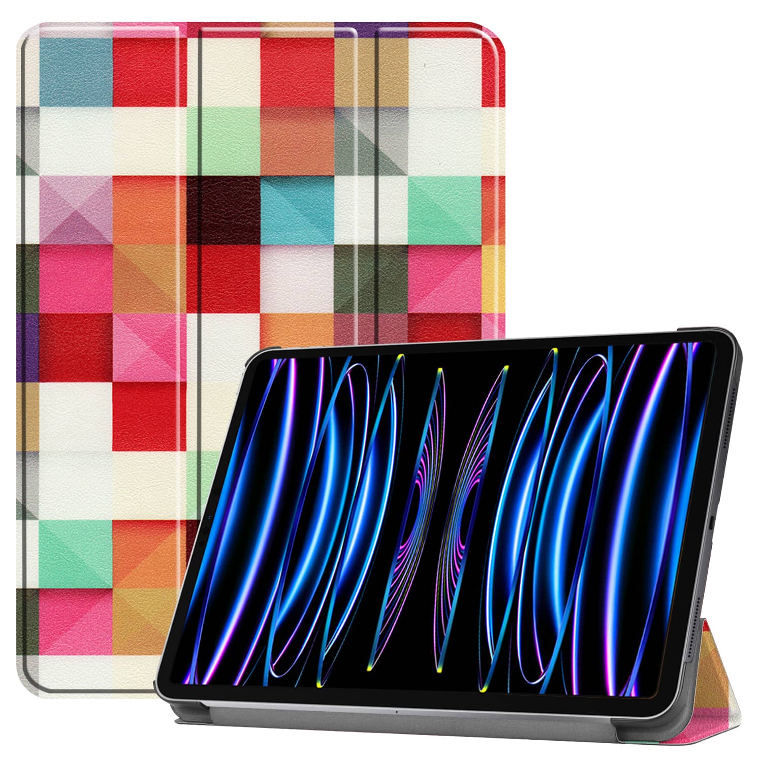 

Case for IPad Pro 11 2018 2020 2021 2022 with [Tri-fold Stand + Auto Wake/Sleep], Colorful Premium PU Leather Case Shockproof For iPad Pro 11 2021-1