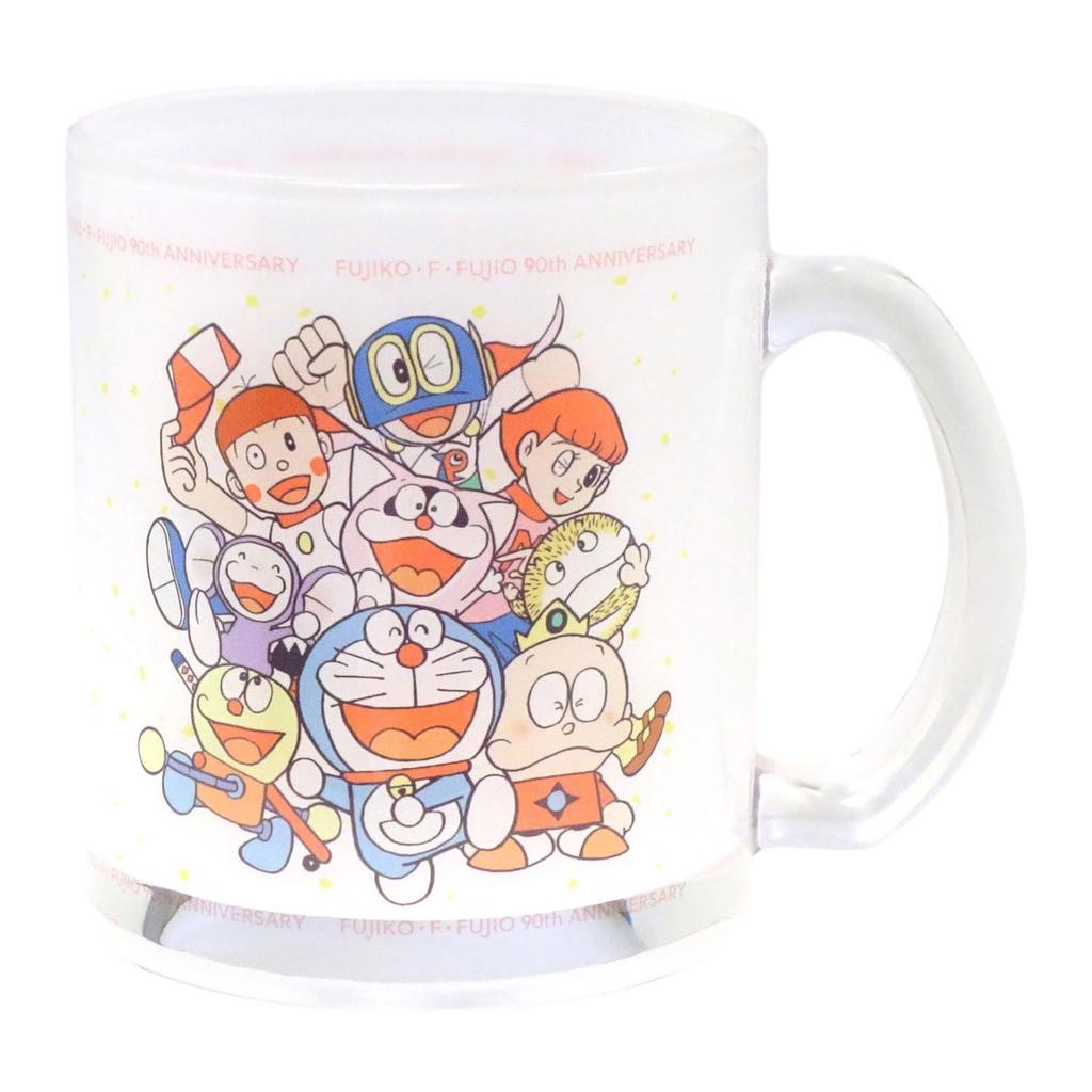 Fujiko F Fujio 90th Anniversary Mug Glass Diameter 8 x 10 cm 300 ml Tableware Cup Glass Goods Miscellaneous Goods Made in Japan 805123 Approx.
