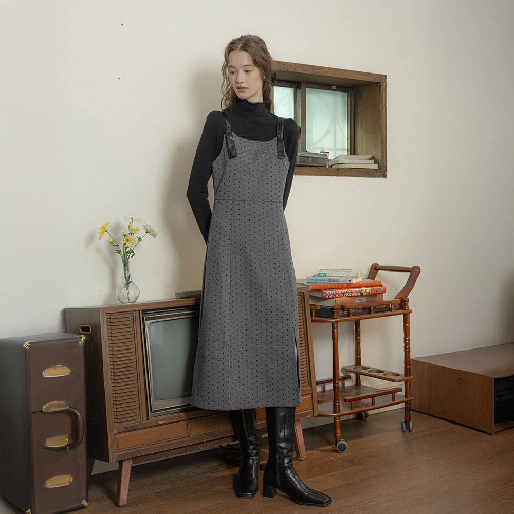 Peulaudeumali Pm_Gray Polka Dot Dress
