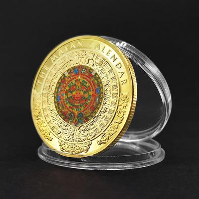 Mayan Calendar Commemorative Medal, Gold-plated Coin, Cultural Totem, Aztec Civilization Commemorative Coin, Creative Coin