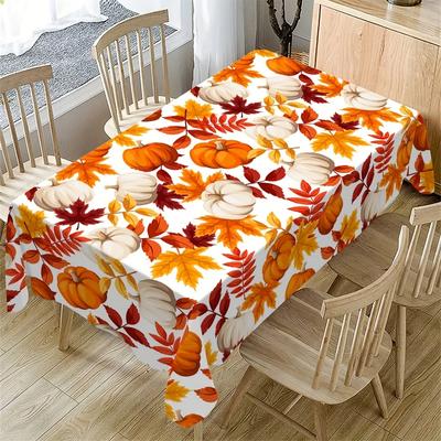 Herbstkürbis Ahornblätter Tischdecken Für Tischdekoration Herbst Thanksgiving Ernte Rechteckige Tischdecke Küchenparty Dekoration