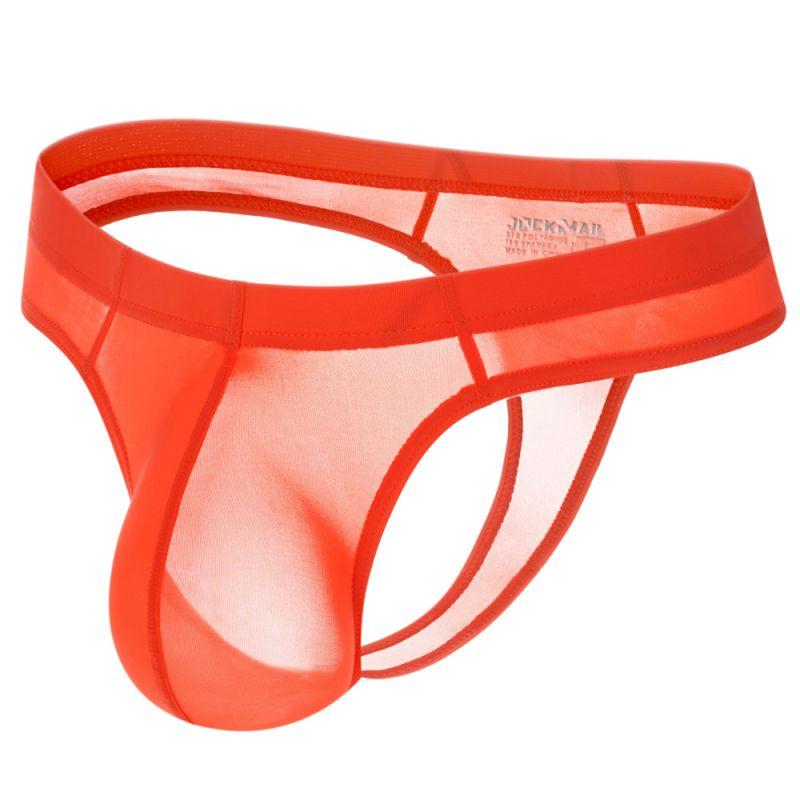 Thong JOCKMAIL Ultra Thin Ice Silk Solid Color Sexy Low Waist Semi Transparent Men's Daily Casual Underwear