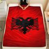 1PC Republic of Albania Print Flannel Blanket, High Quality All Seasons, Home Decor, Warmth and Comfort, Perfect for Christmas Gifts