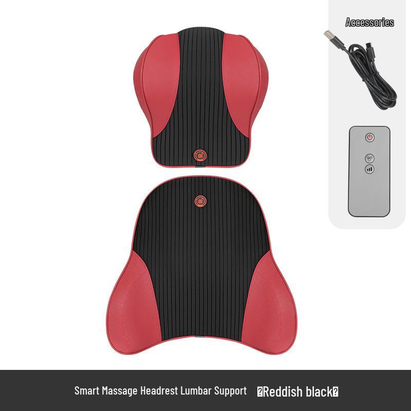 Electric Massage Lumbar Support Pillow - Memory Foam Car Seat Cushion with Remote Control.